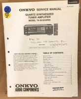 Onkyo TX-SV303PRO Tuner Amplifier Service Manual *Original*