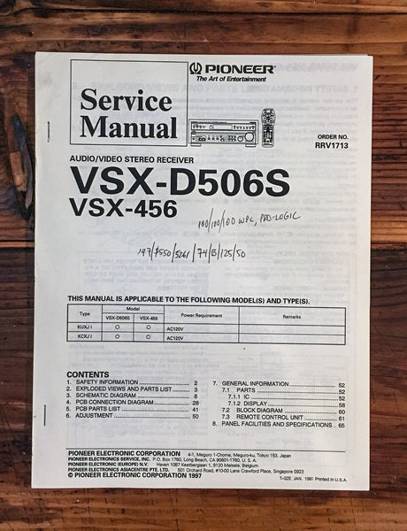 Pioneer VSX-D506S VSX-456 Receiver  Service Manual *Original*