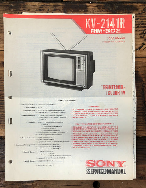 Sony KV-2141R TV  Service Manual *Original*