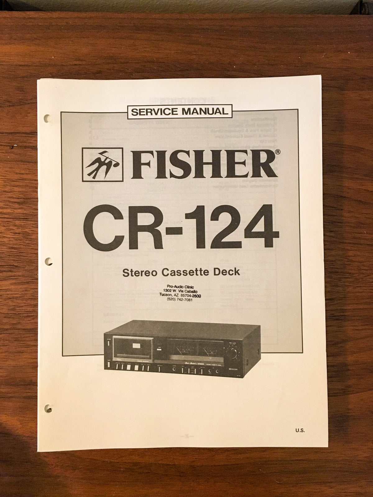 Fisher CR-124 Cassette Service Manual *Original*