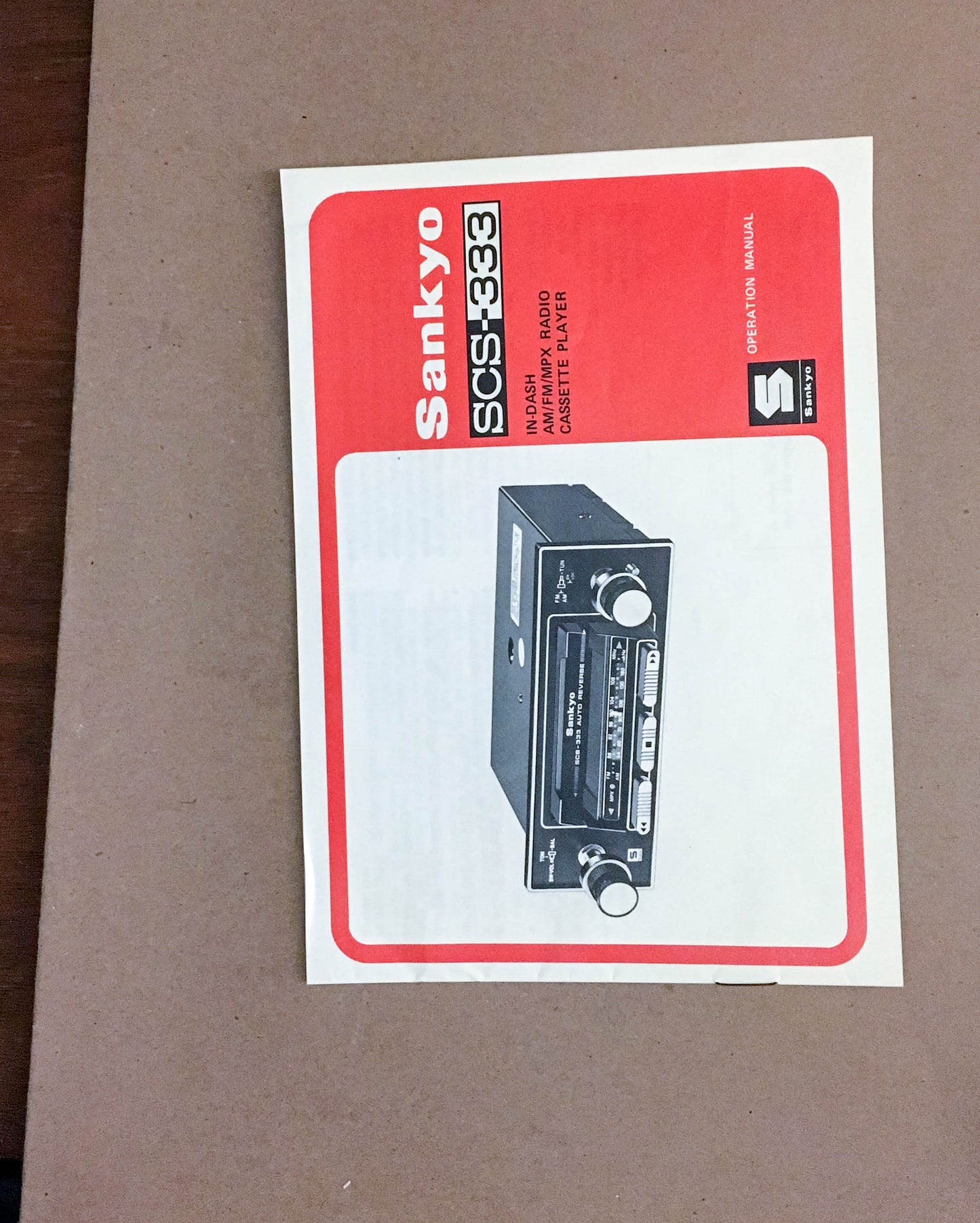 Sankyo SCS-333 Stereo / Radio  Instruction Manual *Original*