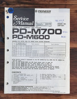 Pioneer PD-M600 PD-M700 CD Player 4 Service Manual *Original*