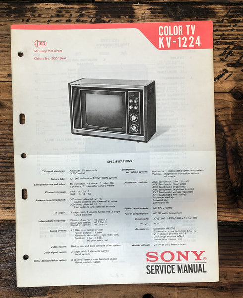 Sony KV-1224 TV  Service Manual *Original*