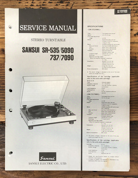 Sansui SR-535 SR-737 -5090 -7090 Turntable  Service Manual *Original*