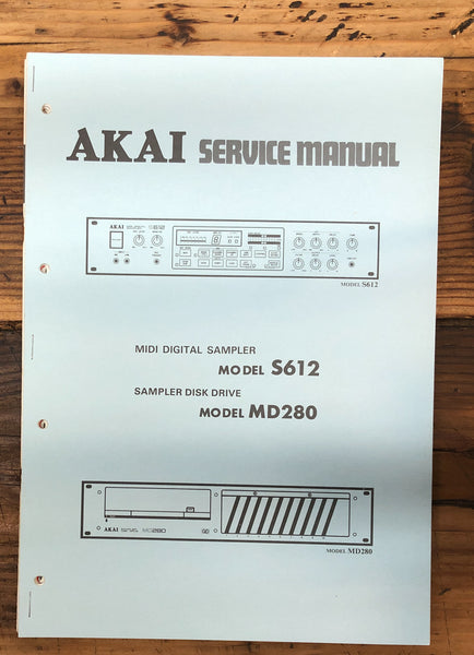 Akai S612 MD280 Sampler / Drive  Service Manual *Original*