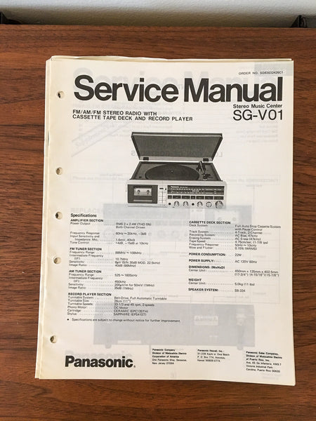 Panasonic SG-V01 Stereo Service Manual *Original*