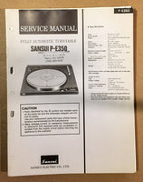 Sansui P-E350 Record Player / Turntable  Service Manual *Original*