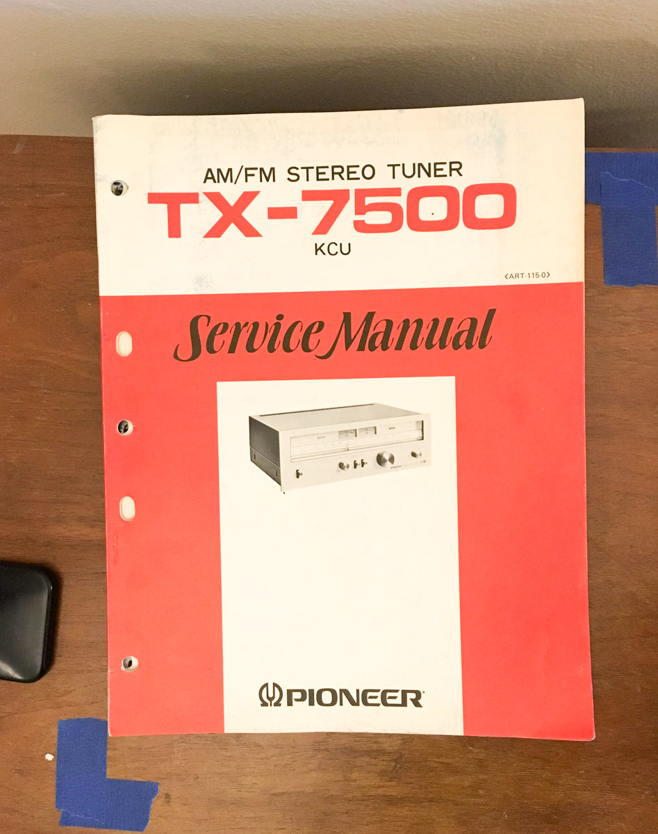 Pioneer TX-7500 Tuner Service Manual *Original*