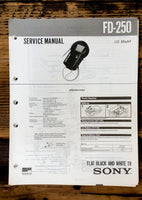 Sony FD-250 Watchman TV  Service Manual *Original*