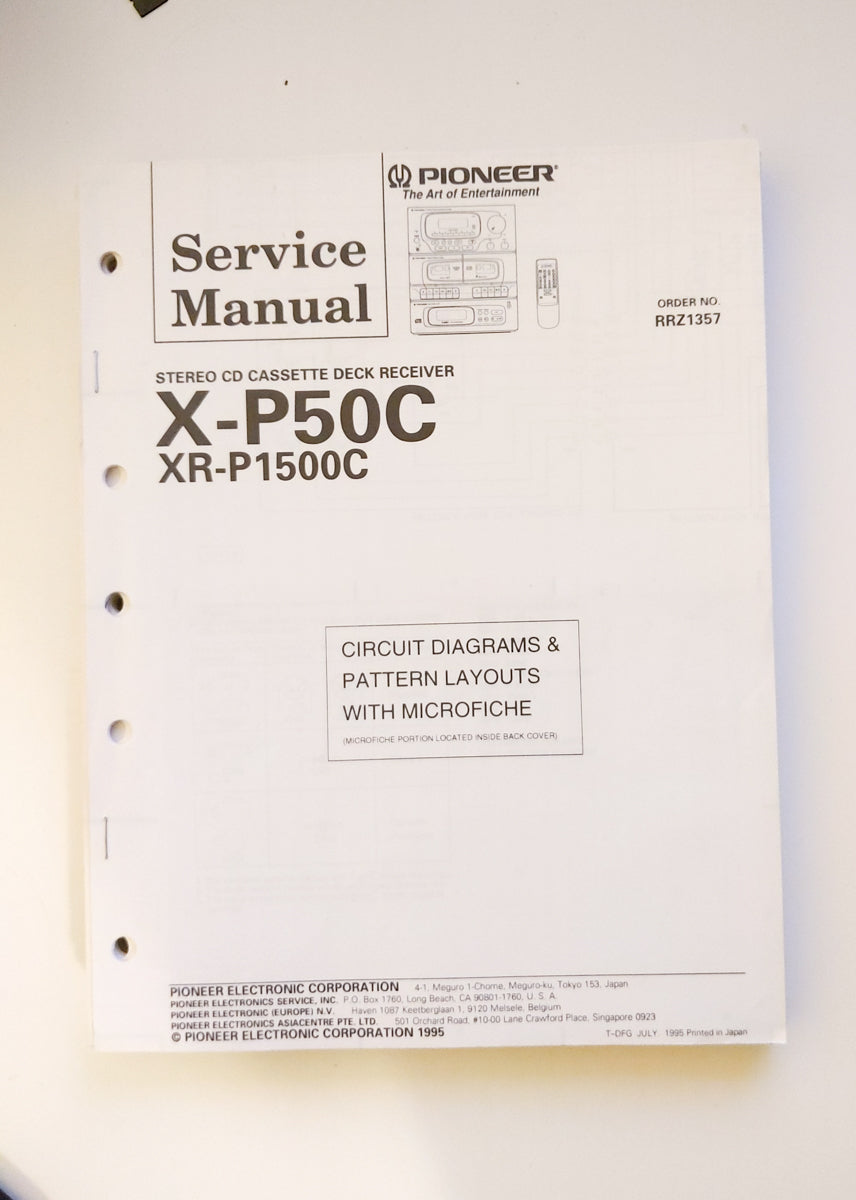 Pioneer X-P50C XR-P1500C Stereo System Service Manual *Original*