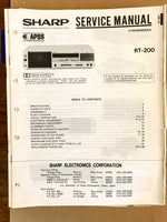 Sharp RT-200 Cassette Deck  Service Manual *Original*