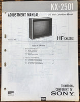 Sony KX-2501 TV / Television  Adjustment Manual *Original*