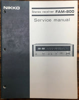 Nikko FAM-800 Receiver  Service Manual *Original*