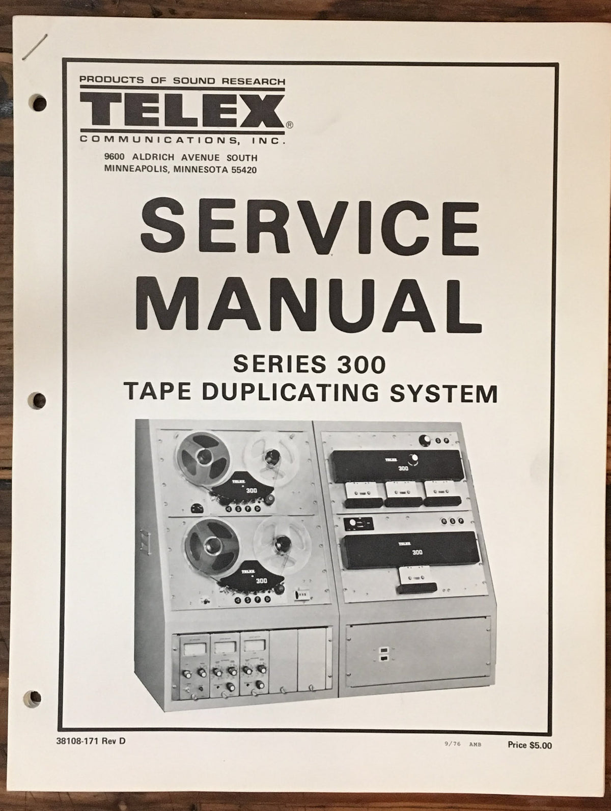 Telex Series 300 Tape Duplicating  Service Manual *Original*