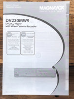 Magnavox DV220MW9 DVD CD VCR  Owner / User Manual *Original*