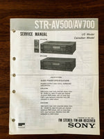 Sony STR-AV500 STR-AV700 Receiver Service Manual *Original*