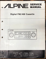 Alpine Model 7166 Car Radio Cassette  Service Manual *Original*