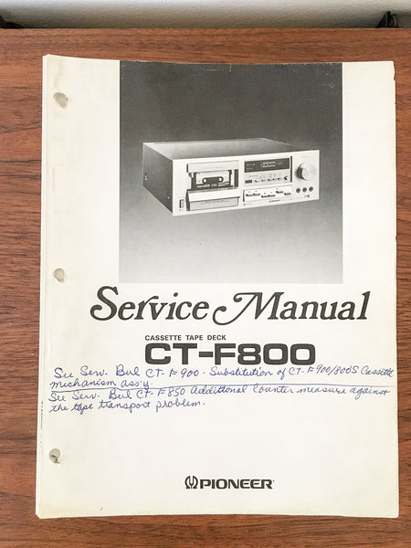 Pioneer CT-F800 Cassette Service Manual *Original*