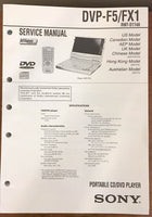 Sony DVP-F5 FX1 CD DVD Player  Service Manual *Original*