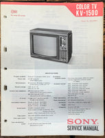 Sony KV-1500 TV  Service Manual *Original*