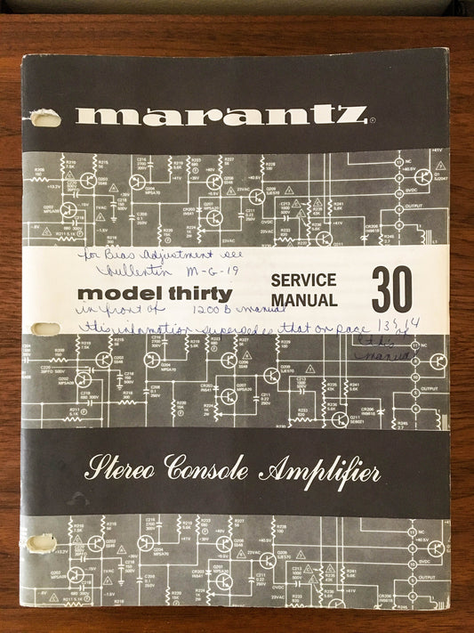 Marantz Model 30 Preamp / Preamplifier Service Manual *Original*