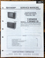 Sharp 13RM59 13RM519 TV / Television Service Manual *Original*