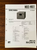 Sony MDS-MX1 MD Mini Disc Service Manual *Original*