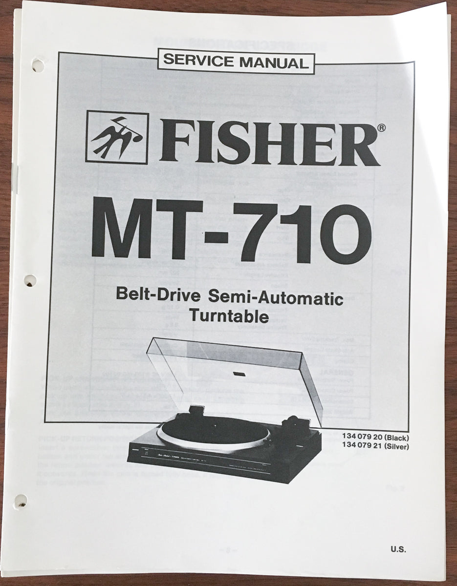 Fisher MT-710 Record Player / Turntable Service Manual *Original*