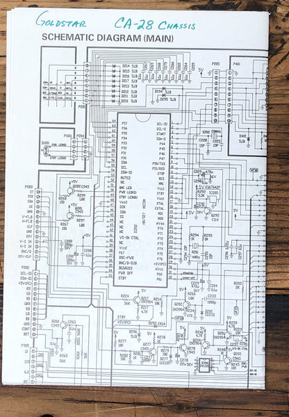 Goldstar CA-28 Monitor / TV Service Manual *Original*