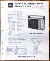 Toshiba Model 14L-828F Radio Service Manual *Original*