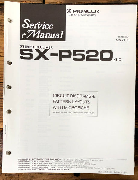 Pioneer SX-P520 Receiver  Service Manual *Original*