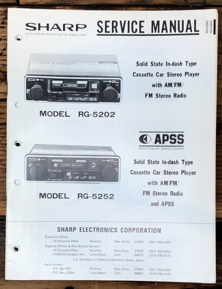 Car Stereo Service Manual *Original* Vintage Audio Store Vintage