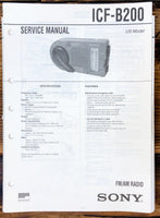 Sony ICF-B200 Radio  Service Manual *Original*