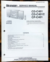 Sharp CD-C401 C401C CP-401 Stereo Service Manual *Original*