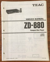 Teac ZD-880 CD Player Service Manual *Original*