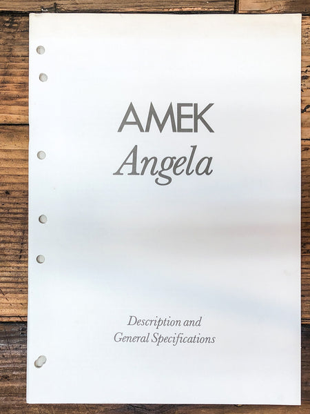 Amek Angela Mixer Description & Specs  *Original*