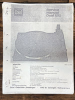 Dual Model 1212 Record Player / Turntable Service Manual *Copy*