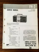 Sony FH-3 Component Stereo Service Manual *Original*