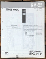 Sony RM-X5 Remote Control  Service Manual *Original*