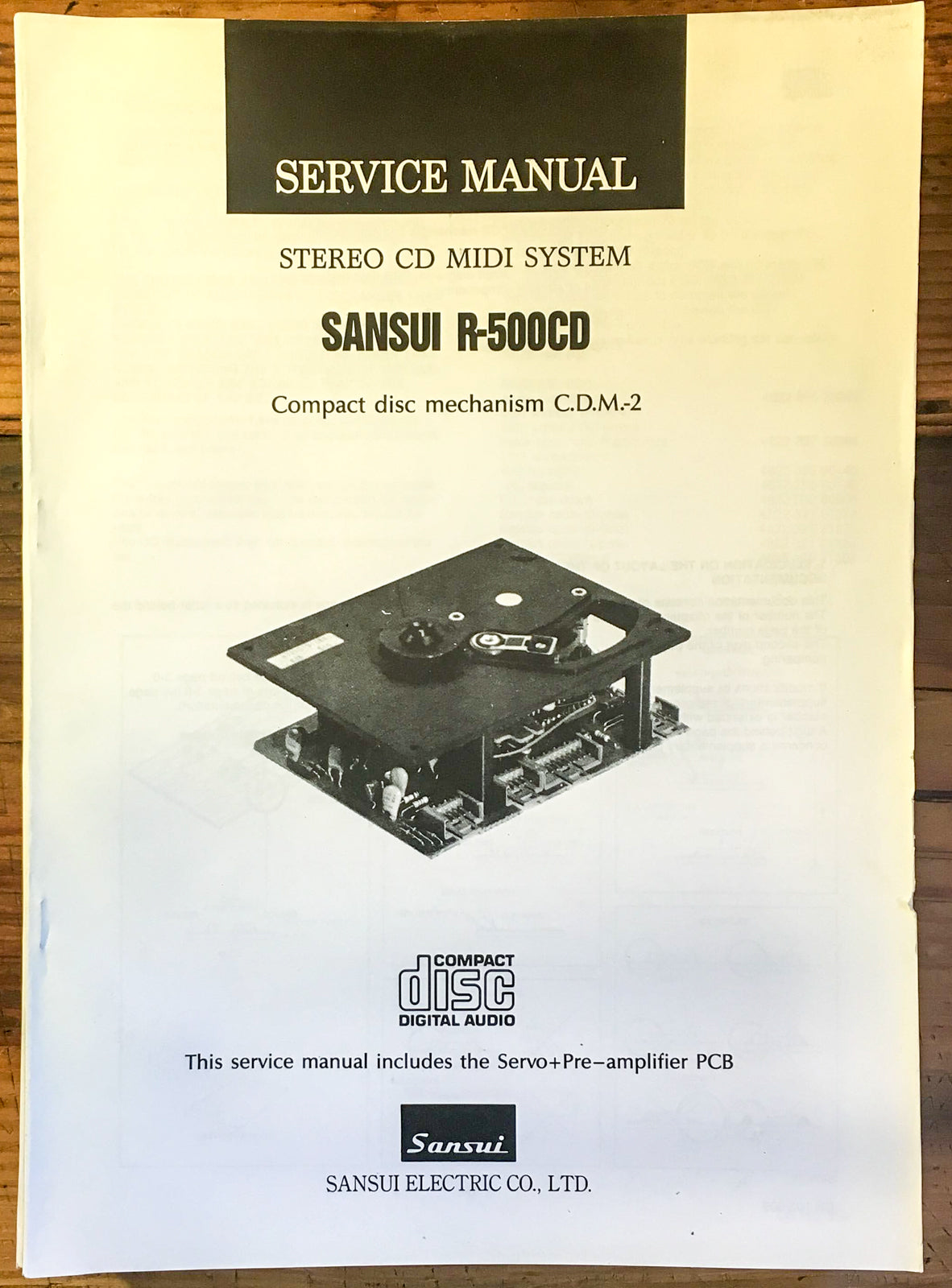 Sansui R-500CD CDM-2 CD Player / Mechanism Service Manual *Original*