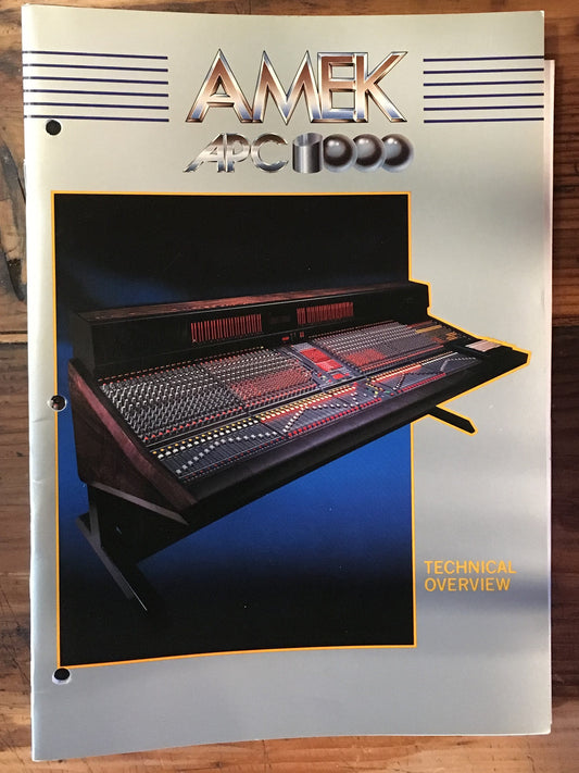 Amek APC1000 APC 1000 Mixer 22pg System Overview Brochure *Original*