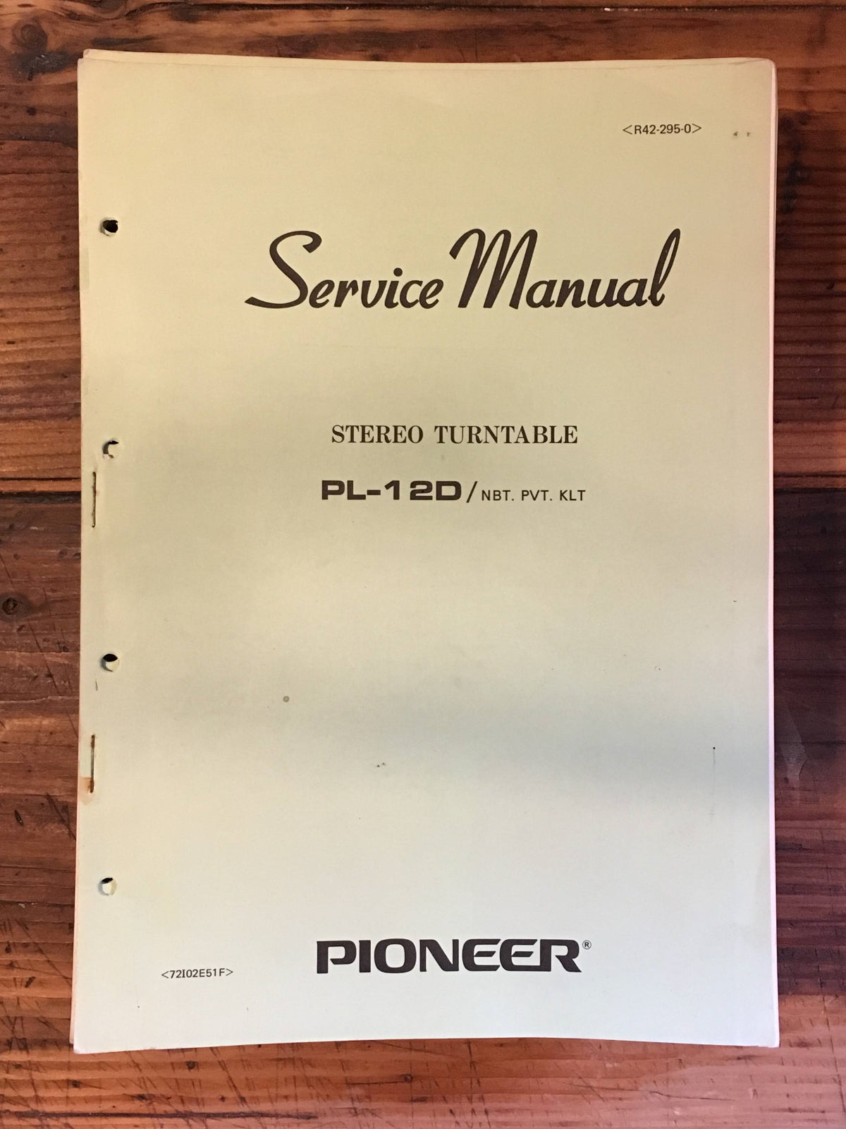 Pioneer PL-12D Record Player / Turntable Service Manual *Original*