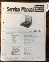 Panasonic SL-750 Record Player / Turntable Service Manual *Original*