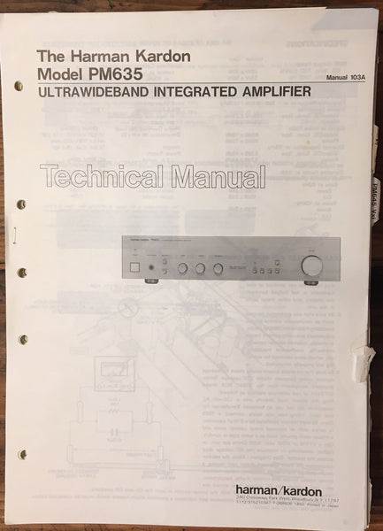 Harman Kardon HK PM635 PM-635 Amplifier Service Manual *Original*