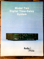 Audio Pulse Model Two Time Delay 3 pg Foldout Dealer Brochure *Orig*