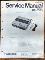 Panasonic RR-200S Tape Recorder  Service Manual *Original*