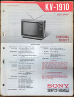 Sony KV-1910 TV  Service Manual *Original*