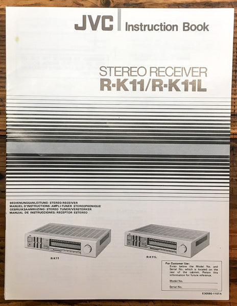 JVC R-K11 R-K11L Receiver  User / Owners Manual *Original*