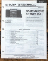 Sharp SG-R350 CP-R350 Stereo Service Manual *Original*