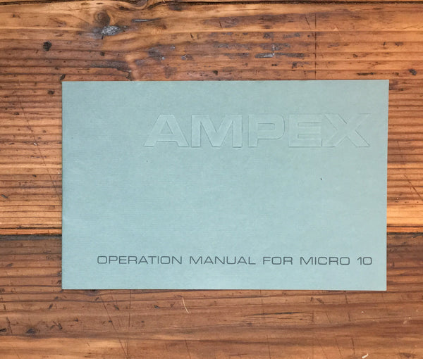 Ampex Micro 10 Cassette  Owners / User Manual *Original*